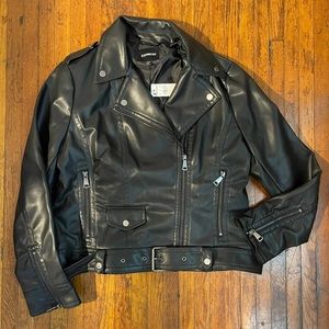 Express black faux leather jacket